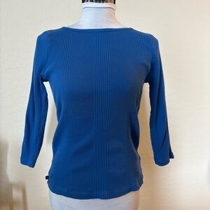 Ralph Lauren women’s cotton Vibrant Blue Ribbed Top. S-M